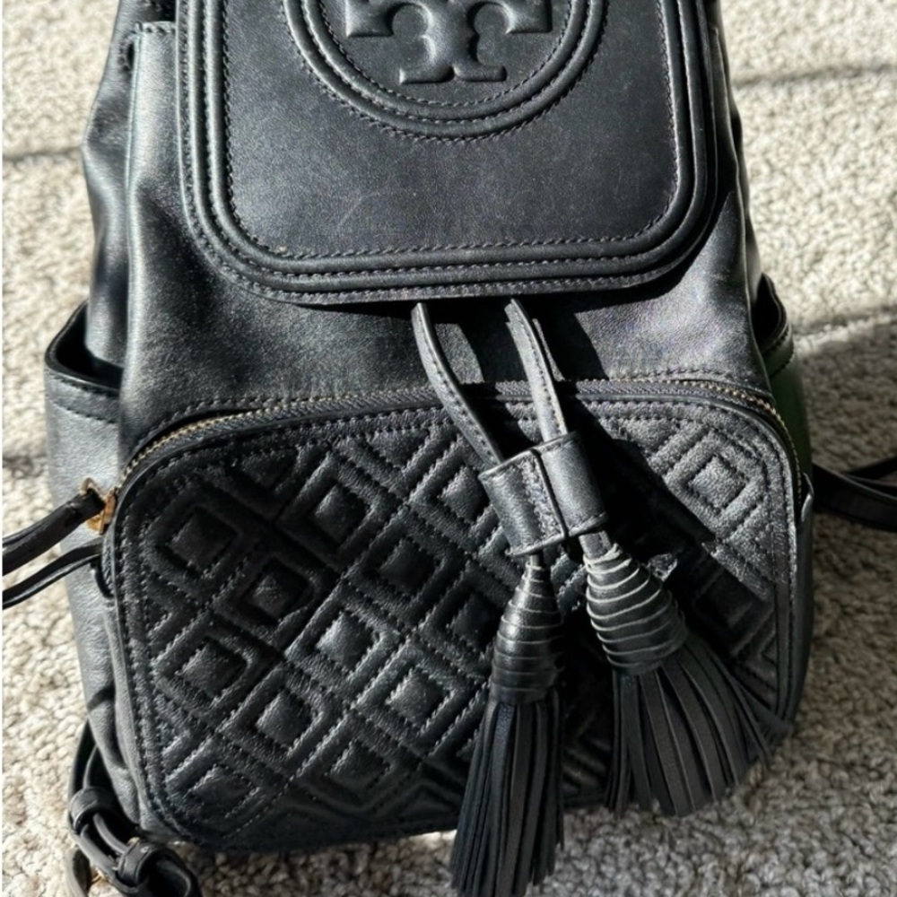 Tory Burch Black Leather Backpack